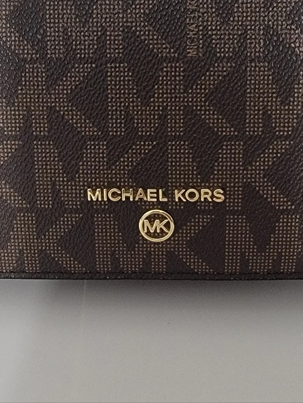 Michael Kors Brown And Black Cross Body Clutch With Removable Strap